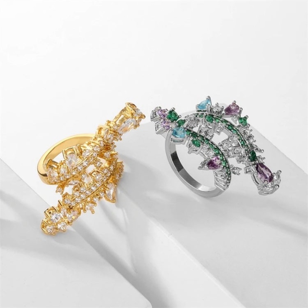 Statement Ring With Swarovski Elements Size 7-8 R… - image 2